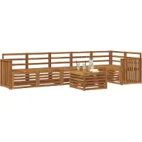 vidaXL Buiten bank set 7 st Naturel Polyester