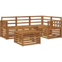 vidaXL Buiten bank set 5 st Naturel Polyester