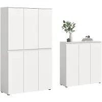 Furnilux Universele kast in wit - 22 schappen en kleiderstang - 175x175x37 cm