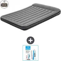 OEM Tweepersoonsbed - 2 personen - 152 x 203 x 30 cm - Grijs - Met pomp - Reparatieset