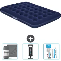 Bestway opblaasbare luchtbed - Frans bed - 137 x 191 x 22 cm - Blauw - Inclusief bijbehorend accessoires