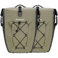 RockBros , 2 stuks bagagetas voor fiets, 100% waterdicht, fietstas met een inhoud van 25-32 liter, voorzien van een handvat, kleur: groen