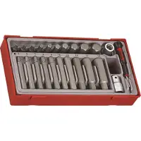 Teng Tools Bitset hex TT1 tray 1/2" 40-75mm L 5-19mm 23 delig