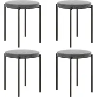 HOMCOM -Esszimmerhocker-Polyester, Metall-41,5L x 41,5B x 46H cm-Dunkelgrau