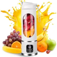 Dnntunk Elektrische Citruspers - Sinaasappel & Citroen Pers - USB Oplaadbaar - Compacte Sapcentrifuge - Fruitpers voor Vers Sinaasappelsap & Shakes - Wit - 450ML