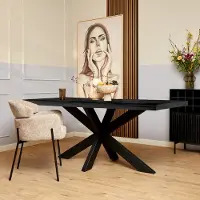 Starfurn - Eettafel Denver - Zwart - 100x200x76 cm