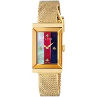 Gucci YA147410 G-Frame 34mm Geelgoud dameshorloge