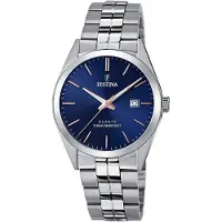 Festina Heren Zilveren Horloge F20437/B - Uniseks 40mm Horloge