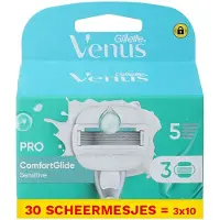 Gillette Aanbieding: Venus PRO ComfortGlide Sensitive Navulmesjes (10 verpakkingen à 3 stuks)
