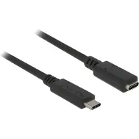 DeLOCK Premium USB-C naar USB-C verlengkabel - USB3.2 (tot 10 Gbit/s) - PD tot 20V/3A - video tot 4K 60Hz / zwart - 2 meter