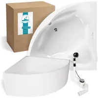 Calmwaters Original - Badkuip - 140 x 140 cm - Set badkuipdragers