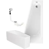 Calmwaters Essential Small - Badkuip - 160 x 70 cm - Links - Set badkuipdragers