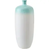 J-Line vaas - keramiek - muntgroen/wit - small