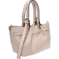 Luisa Vannini Beige Rundleer Tas