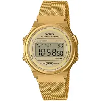 Vintage Iconic A171WEMG-9AEF Unisex Horloge 37 mm - Goudkleurig