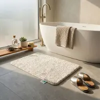 Floordirekt Badmat - Sky Soft - Douchemat - Anti-Slip - Crème - 50 x 80 cm