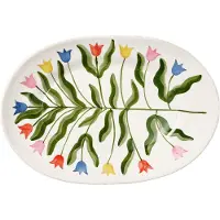 Pick a Poppy Tulip Serveerschaal Madelen Möllard x 26 Cm - Schalen Aardewerk Green - C06263828SS26-486