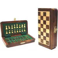 HOT Games 670940 - Schaakcassette magnetisch - Palm/palisander ingelegd hout 19x9cm