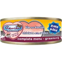 Renske 24x Paté Kattenvoer Nat Kip - Konijn 70 gr