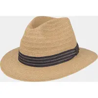 Hatland Coldplay - Toyo hoed met stijlvolle hoedband - Beige - Assorti - L