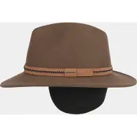 Hatland Waterford - Vilten hoed met oorflap - Tan - Assorti - XL