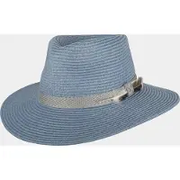 Hatland DiMarco - Stijlvolle toyo hoed - Leisteen blauw - Assorti - XL