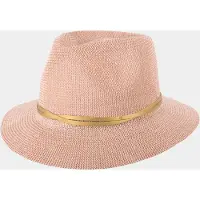 Hatland Yolanthe - Toyo hoed met gouden band - Oranje - Assorti - L/XL