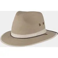 Hatland Campwood - Katoenen fedora hoed - Beige - Assorti - L
