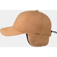 Hatland Lenox - Wollen baseball cap met oorflap - Khaki - Assorti - L/XL