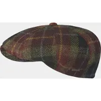 Hatland Danilo - Harris Tweed flatcap - Bordeaux rood - Assorti - S