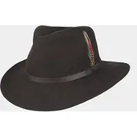 Hatland Dakota - Vilten hoed met veer - Bruin - Assorti - XL