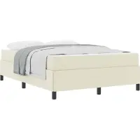 vidaXL Bedframe met matras Crème 140 x 200 cm Stof