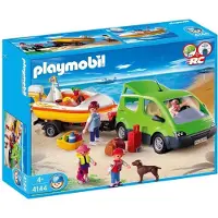 Sonstige Verlage familiebus met boot en trailer speelfiguur - 4144, multikleur