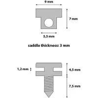Boston S-160-N Brugzadel Metaal Nikkel LP-model (6 stuks)