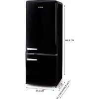 Domo DO91706R Retro Koel-Vriescombinatie - Energieklasse D - 191 L - Zwart