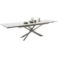 MCA Tesero uittrekbare tafel roestvrij staal/keramisch 200x100(300) cm