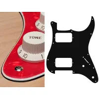 Boston ST-332-PR pickguard, Stallion, HH, 2 pot holes, 3-5 switch, 3 ply, pearl red