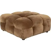 Dutchbone Hackman Hocker Velours Cognac Bruin