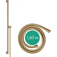 Hansgrohe Unica glijstang S Puro 90 cm met easy slide schuifstuk en Isiflex doucheslang 160 cm, Brushed Bronze