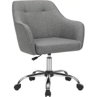 Songmics Thuisbureaustoel in hoogte verstelbaar gemaakt van ademende stof, Grijs