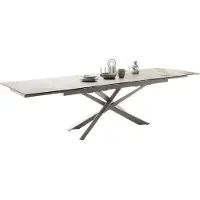 MCA Tesero uittrekbare tafel roestvrij staal/keramisch 200x100(300) cm