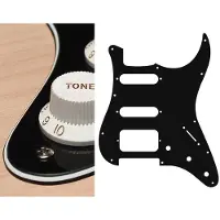 Boston ST-323-B pickguard, Stallion, SSH, 3 pot holes, 3-5 switch, 3 ply, black
