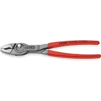 Knipex TwinGrip voor- en zijsnijtang | Antislip kunststof bekleed | Grijs geatramenteerd | Lengte 250 mm | Zelfbedieningskaart/blister - 82 01 250 SB
