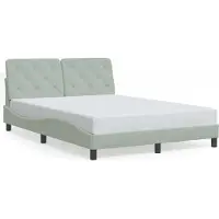 vidaXL Bedframe zonder matras 180x200 cm fluweel lichtgrijs