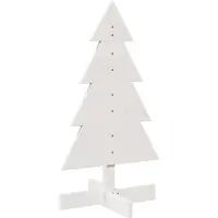 vidaXL Kerstdecoratie kerstboom 120 cm massief grenenhout wit