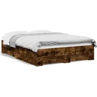vidaXL Bedframe met lades bewerkt hout gerookt eikenkleurig 140x190 cm
