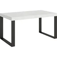Itamoby Uittrekbare tafel 90x160/420 cm, kleur: witnotenhout, antraciet onderstel