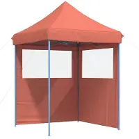 Syfax Partytent inklapbaar pop-up met 2 zijwanden terracottakleurig