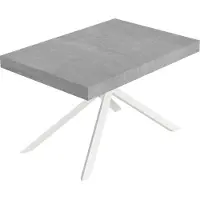 Itamoby Niket uittrektafel 140/244x90 cm, poten in betonlook, wit