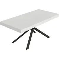 Itamoby Niket uittrektafel, 200/304 x 90 cm, esdoornhout, wit, poten in antracietgrijs